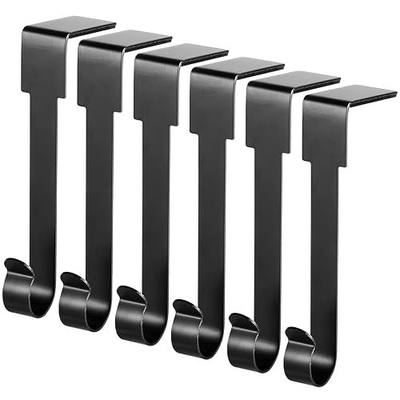 ARCHCRTC 6 Pcs Christmas Stocking Holders Mantel Hook Hangers Fireplace Hooks Hanger Christmas Stocking Hook Fireplace Hanger Grip for Christmas Party Decorations (Black, 6)