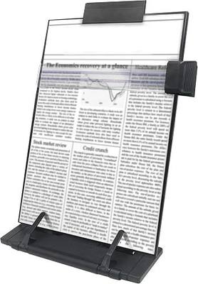 Keenjorika Desktop Document Book Holder with 7 Adjustable Positions, Black Document Holder for Desk, Paper Holder Copy Stand Holder for Speech, Paper Holder Stand for Desk Typing, Angle Adjustable