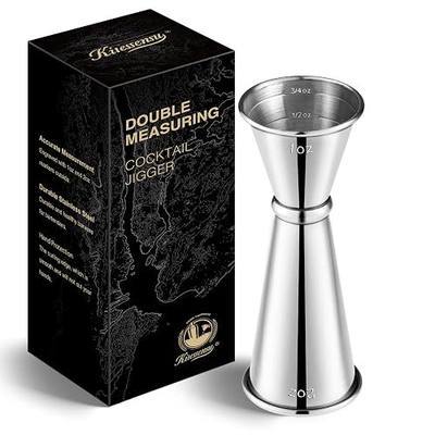 KITESSENSU Jigger for Bartending, Japanese Jigger 2 oz 1 oz with Measurements Inside, 304 Stainless Steel Double Cocktail measuring cup, Professional Bar Tool for Home & Bar Use
