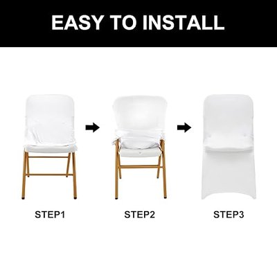 Spandex Chair Cover,25PCS,Living Room Folding Chair Covers,Removable Chair Covers Washable Protector Stretch Chair Cover for Party, Banquet,Wedding Event,Hotel(White)