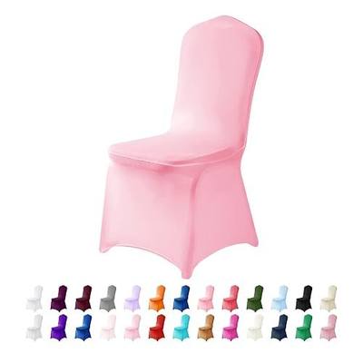 Spandex Chair Covers, 25PCS, Removable Washable Protector for Living Room, Party, Banquet, Wedding, Hotel (Pink)