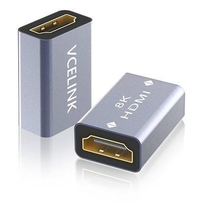 VCELINK HDMI Coupler 8K, HDMI 2.1 Female to Female Extension Adapter to Extend 2 Short Cables, Support 8K@60Hz / 4K@120Hz 120UHD, 3D, HDR, ARC Compatible with Laptop, PC, Monitor, Roku TV, 2 Pack