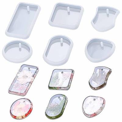Silicone Molds for DIY Pendant Set - Heart, Round, Oval, Square & Rectangular Resin Molds