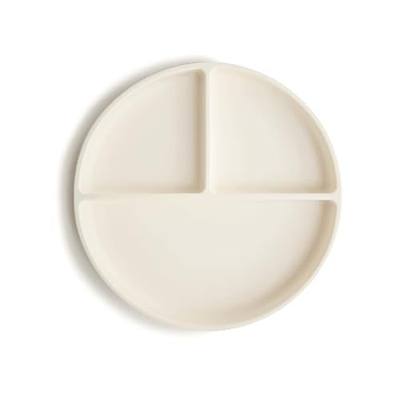 mushie Silicone Suction Plate | BPA-Free Non-Slip Design (Ivory)
