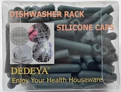 100pcs Universal Size Silicone Dishwasher Rack Caps(Dark Grey) | Dishwasher Rack Repair Prevent Fixed Rusted Prongs Universal Size Prong Repair