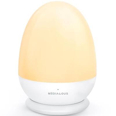 MediAcous Night Lights for Kids Room Egg Light for Nursery | Dimmable Baby Night Light with 1H Timer & Touch Control & Stable Charging Pad, ABS+PC LED Egg Night Light for Breastfeeding