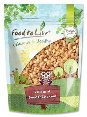 Food to Live Dry Roasted Whole Cashews with Himalayan Salt, 1 Pound Oven Roasted Lightly Salted Fancy Nuts, No Oil Added, Vegan, Kosher, Bulk. Crunchy Texture. Great Snack
