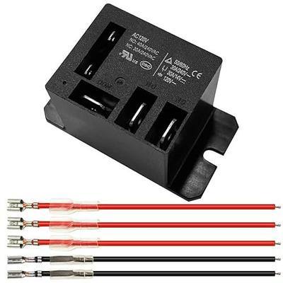 Miniature Power Relay 30A, AC120V Coil, SPDT(1NO 1NC) Mini 120 Volt Relay with 5 Quick Connect Wires NT90-AC120V