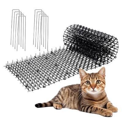 10ft Cat Scat Mat with Spikes Outdoor, Scat Mats for Dogs, Includes 8 Garden Staples