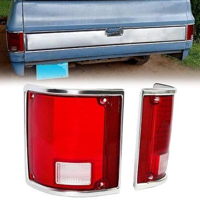 HECASA Pair Tail Light Lens Compatible with 1973-1991 Chevrolet Chevy Blazer Suburban Jimmy Driver Left & Passenger Right Replacement For 5968330, 5968329, GM2801122, GM2800122