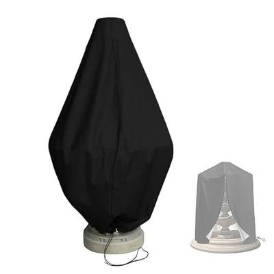 Fountain Cover for 50H × 40D Inches Patio Fountain with Drawstring Rain and Snow Protection Cover for Outdoor Patio Garden Black | prevent dirt buildup, leaf accumulation and seasonal damage while offering a secure fit with an easy-adjust hem cord design