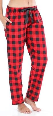 PajamaMania Women's Cotton Flannel Pajama PJ Pants with Pockets
