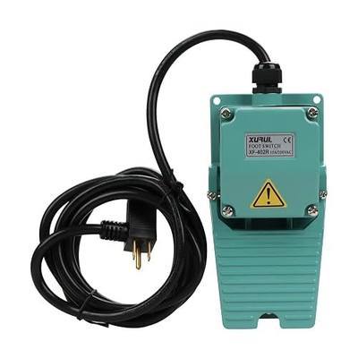 XURUI Power Maintained Foot Switch XF-402R, Single Pedal, 15A 250V, 7.2 Feet Cord with Plug,Cast Aluminum (Maintained Switch)