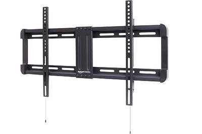 Amazon Basics Low Profile TV Wall Mount with Horizontal Post Installation Leveling for 37 to 86 inch TVs, Wood Studs Compatible, Black