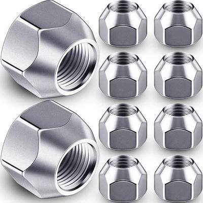 Frienda 1/2-20 Inch Trailer Lug Nuts 509 Tire Wheel Lugs Tire Acorn Silver Open End Finish Nuts for Trailers Wheel(10 Pieces)