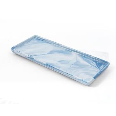 Ceramic Bathroom Tray,Cosmetics Holder,Dish Soap Tray,Jewelry Dish,Marbling Rectangle Tray Suit for Bathroom Kitchen Countertop Dresser