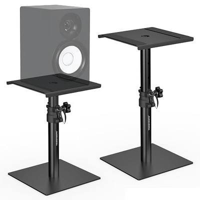 Vondynote Set of 2 Desktop Studio Monitor Speaker Stands Bookshelf Speaker Stands | Set of 2, Flat Base, Adjustable Height 12"-18", Tabletop Monitor Stands