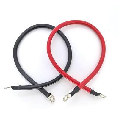 2 AWG Battery Cable 2 AWG Gauge Pure Copper Battery Inverter Cables with 5/16 in Lugs Both Ends Power Inverter Wire Set for Automotive Solar Marine Boat RV Car Motorcycle Red and Black (2FT)