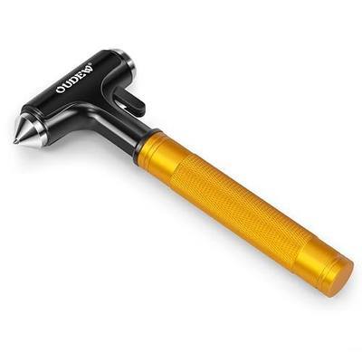 Car Safety Hammer, Car Glass Breaker with Seat Belt Cutter, Automotive Escape Tool, Metal Window Breaker, Emergecy Safety Hammer for Accidents (Gold)