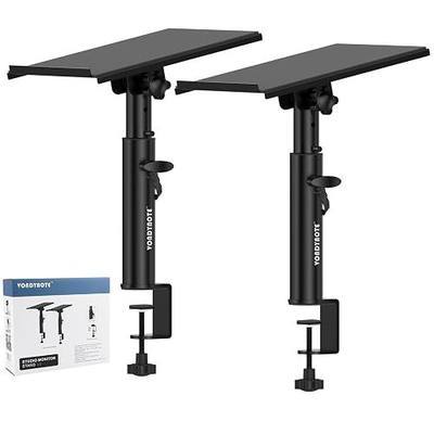 Vondynote Pair of Studio Monitor Stands Desk Clamp Speaker Stands 12°Tilt | Heavy Duty, 10.4"-15.4" Height Adjustable, for Monitor Speakers Laptop Projector CD Player