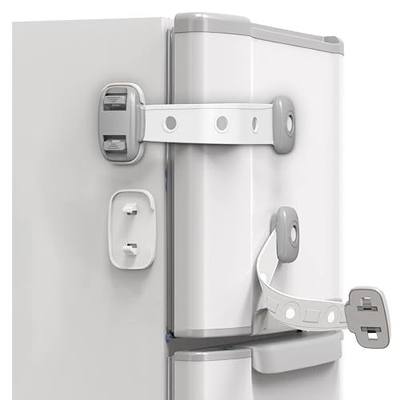 Fridge Locks,Refrigerator Door Lock,Child Proof Safety Cabinet Lock with Strong Adhesives,Fridge Locks for Kids,Adjustable Strap Multi-Purpose for Cabinet,Drawers,Freezer,Oven (2 Count (Pack of 1))