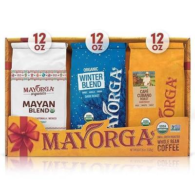 Mayorga Coffee Gift Pack of 3,12 oz bags-Cubano Roast Dark Roast, Mayan Blend Medium Roast, Muy Macho Bold Dark Roast-100% Arabica Whole Bean Café Organic Coffee-Specialty Grade,Non-GMO,Direct Trade