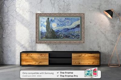 Tuscan Silver 32" Deco TV Frame for Samsung The Frame/Pro TVs