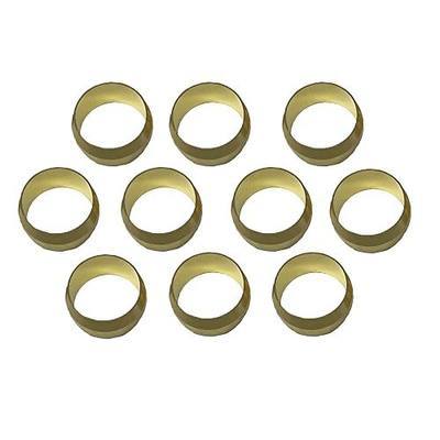 Brass Compression Fitting Ferrule Sleeve Tube Fitting (1/2" Tube OD) Air Condition Refrigeration- 10 PK - Anillo de Compresion Para Tuberia