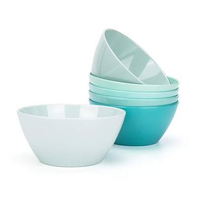 KOXIN-KARLU 6-inch Melamine Bowls, 26-ounce Cereal Bowls Salad Bowl, set of 6 Teal | 100% Melamine, Dishwasher Safe, BPA Free