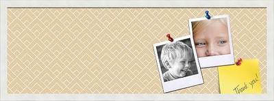 PinPix 36x12 inch Cork Bulletin Board. This Decorative Framed Pin Board Comes with Peaks Modern Beige Design and Satin White Frame. Ideal for Home, Office Decor or School (PinPix-1792)