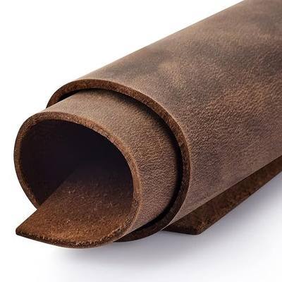 Genuine Leather Tooling Sheets 1.8-2.0MM Thick Genuine Top Full Grain Oil Tan Crazy Horse Cowhide Leather Sheets for Crafts Tooling Sewing Wallet Earring Hobby (Black Brown, 8"x12")