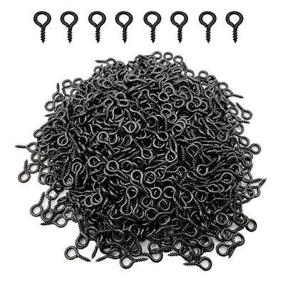 Black 1000 Pcs Small Screw Eye Pins Jewelry Making Eyelet Hook for Craft 10 x 5mm