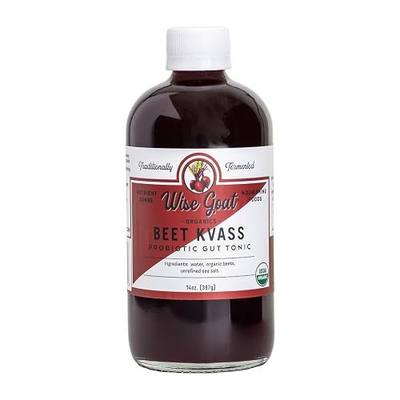 Wise Goat Organics Raw, Fermented Probiotic Beet Kvass - 14 Oz Glass Jar