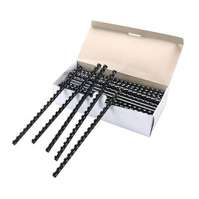 MYFULLY 100 Pack 21 Ring Plastic Comb Binding Spines | 3/8 Inch Diameter, 55 Sheet Capacity, A4, Black Binding Comb (3/8" (55 Sheet Capacity))