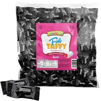 Black Candy, Cherry Sour Taffy - Bulk Party Favors, Individually Wrapped