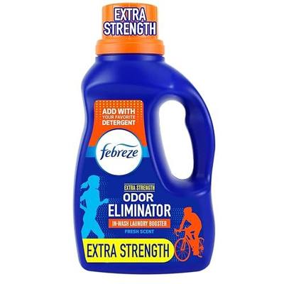 Febreze Laundry Detergent Additive, New Extra Strength in Wash Odor Eliminator, Designed to Remove Tough Odors in a Single Wash Caused by Sweat, Food, Smoke, Fresh Scent, 52 fl oz (Pack of 2)