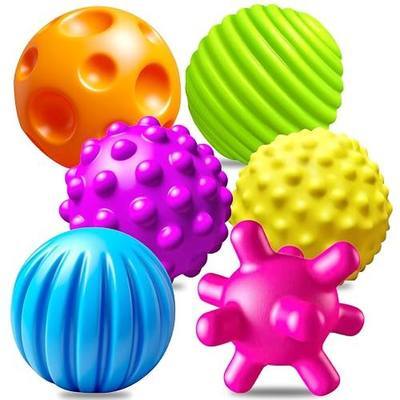 6 Pack Sensory Balls for Toddlers 1-3, Sensory Baby Toys 6-12 Months, Montessori Toys for Babies 6-12 Months Infant Squeeze Sensory Toys Soft Multi Ball Set Gifts with Bright Color Textured