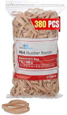 Thick Rubber Bands, Heavy Duty Rubber Bands, Beige, Size 64, 380Pack