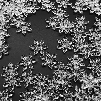 290+ Pcs Clear Acrylic Snowflakes, Christmas Table Scatter Decor | Clear acrylic snowflakes for Christmas table scatter, winter centerpieces, vase fillers, holiday party decor and crafts.