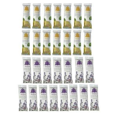 Asheva 8" x 9" Individually Wrapped Oshibori Disposable Towels - Luxurious Moist Cotton Hot/Cold Refreshment Towel - Lavender, Lemon, or Tea Tree Scents - Perfect for Spa, Travel, Dining & Events