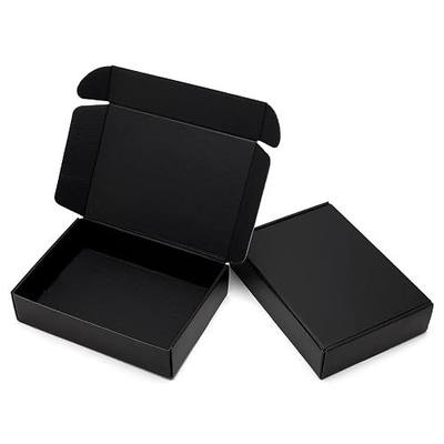 Timirog 9x6.5x2 Inches Black Shipping Boxes 25 Pack Corrugated Cardboard | Mailing Box for Small Business, Tab Locking Literature Mailer Packaging Supplies for Packing Digest Size Book Gifts Craft DVD