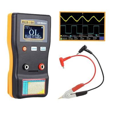 Geevorks Professional Capacitor Tester V2, Ohm Meter 0.001-100.0R with SMD Test Clip, Auto-Ranging Capacitance Resistance Circuit Tester