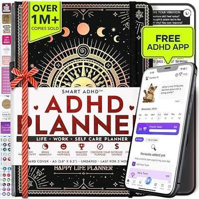 Freedom Mastery Daily Journal of Gratitude, Productivity & Habit Tracker | ADHD Planner for Adults Women, 90-Day to Increase Focus, Reflection, Mindfulness & Positivity, Vision Board & Stickers