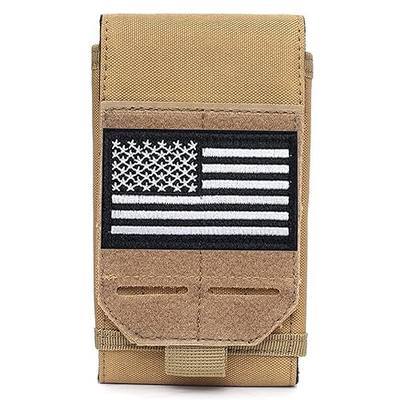 Tactical Phone Pouch, Small Molle Admin Pouches, Heavy Duty Waterproof Smartphone Case Holder for Vest Belt Waist (Coyote Tan)