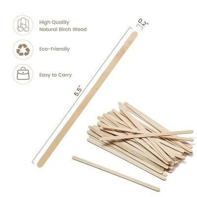 500 Wooden Coffee Stirrers - Biodegradable 5.5" Coffee Stirrers Wood, Coffee Mixer Stick, Disposable Coffee Stirs, Stirring Sticks - BPA free Round-End Birch Wooden Stir Sticks For Coffee Bar