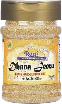 Rani Dhana-Jeeru (Coriander-Cumin Blend 50-50) Powder 3oz (85g) PET Jar ~ All Natural | Salt Free | Vegan | Gluten Friendly | Non-GMO