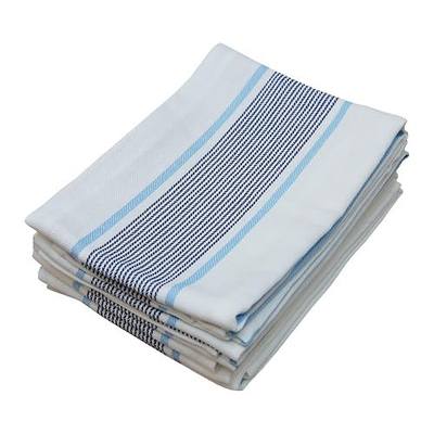 Kitchen Towels | Pack of 6 Oversized Dishcloths | 20 x 30 Inches | Highly Absorbent Dish Cloths |100% Cotton Dish Towels | Bar Towels | Infinity Stripe - Navy Blue and French Blue