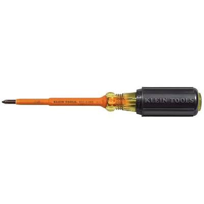 Klein Tools 6334INS Insulated Screwdriver, Made in USA, #1 Phillips Tip with 4-Inch Shank