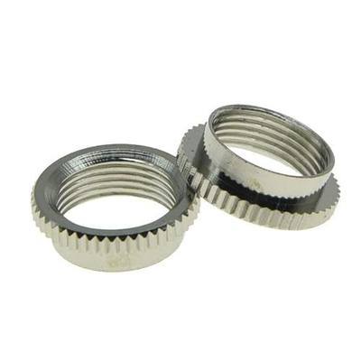KAISH 2x American Fine Knurled Deep Nut Guitar Toggle Switch Nut Swtich Deep Nut for Les Paul Guitars with Switchcraft Switch Nickel