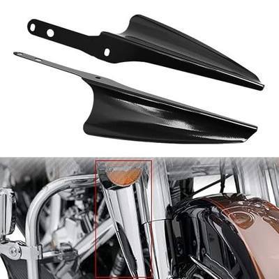 Gloss Black Front Fork Mount Wind Deflectors Windshield for 1995-2023 Harley Touring Road King Street Glide Electra Glide CVO FLHT FLHR FLHX